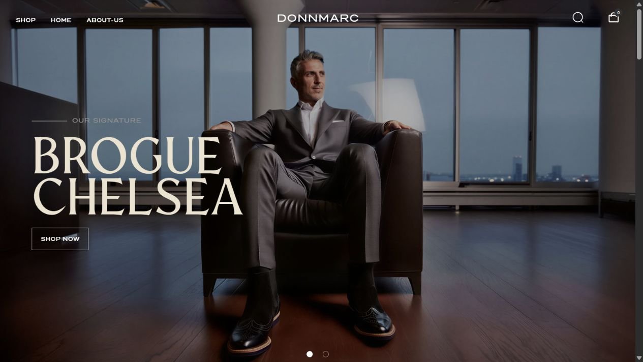 The live Donnmarc storefront homepage.