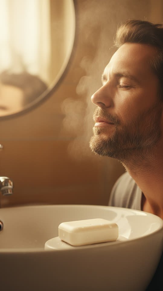 Soap ad — basin, morning routine